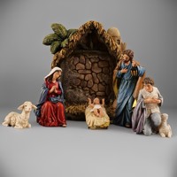 Produits en stock Statues religieuses catholiques en résine Mini crèche chrétienne de Noël Petite Divine 13cm Sainte Famille Crèche