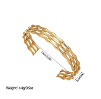 Bracelet ouvert en forme de cœur et de fleur en acier inoxydable plaqué or de style européen et américain