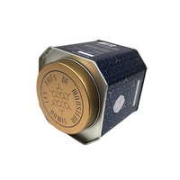 Boîtes de conserve rondes en métal bleu antique personnalisées de grande taille, scellées, de qualité alimentaire, avec couvercle, pour lait et aliments, impression CMYK