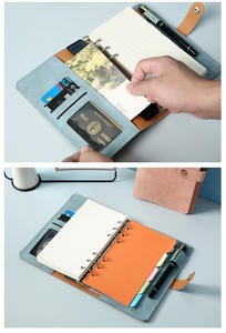 Portefeuille classeur A6 en cuir PU de qualité supérieure, carnet de notes à 6 anneaux avec emplacements pour cartes, pour la gestion personnelle des finances, les agendas quotidiens et les journaux - Product Image 6