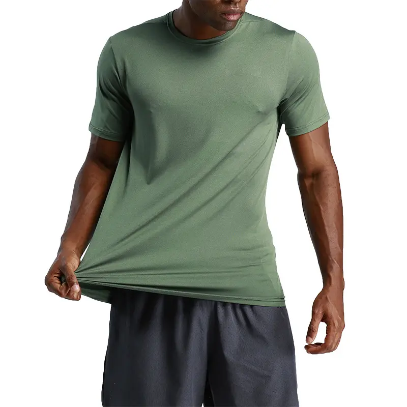 Factory wholesale customization men's gym fitness training clothing camiseta de polieter gym shirt