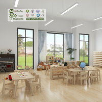 Ensemble de meubles de maternelle Montessori Hikeylove - Table et chaises en bois écologiques, durables et sécuritaires pour les écoles et les établissements préscolaires