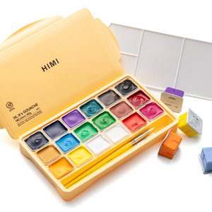 New Vision <span class=keywords><strong>Himi</strong></span> Miya <span class=keywords><strong>Gouache</strong></span> 18 colores <span class=keywords><strong>Gouache</strong></span> Paint Set Estuche amarillo - Product Image 1