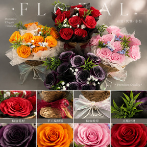 ดอกไม้สบู่ไล่เฉดสีในถัง ของขวัญดอกไม้ประดิษฐ์สำหรับวันเกิด คริสต์มาส ตกแต่งโต๊ะ - Product Image 3