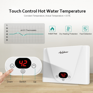 Chauffe-eau électrique sans réservoir 5500W, chauffe-eau instantané pour douche, en aluminium moulé, mural, pour salle de bain et cuisine - Product Image 2