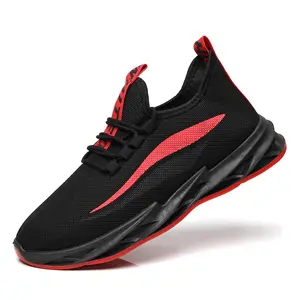Men's blade black sport shoes made in china custom sneakers for private labels with own design