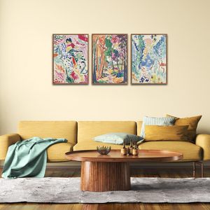 Ensemble d'art mural sur toile encadrée <span class=keywords><strong>Matisse</strong></span> Gallery, grande décoration murale d'exposition de musée, peinture murale abstraite <span class=keywords><strong>Matisse</strong></span> Garden - Product Image 2