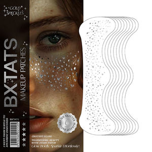 Tatuaggio temporaneo <span class=keywords><strong>con</strong></span> Glitter argento personalizzato <span class=keywords><strong>con</strong></span> Glitter lentigginoso tatuaggio temporaneo <span class=keywords><strong>con</strong></span> Glitter <span class=keywords><strong>oro</strong></span> scintillante in confezione busta personalizzabile - Product Image 1