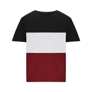 เสื้อยืดคอตตอนคุณภาพสูงสำหรับผู้ชาย แขนสั้น ดีไซน์ตัดต่อสีสันที่ตัดกันที่ข้างตัว พร้อมคุณสมบัติระบายอากาศที่เหมาะสำหรับฤดูร้อน - Product Image 1