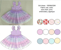 Jolie robe en maille imprimée en spandex/coton sans bretelles pour petites filles, robe de princesse à paillettes arc-en-ciel, nouvelle robe d'été tendance pour filles