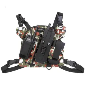 YiNiTone BG02 walkie talkie Universal Camouflage Harness Large Capacity Outdoor Chest Bag Pocket Pack Holster for Two Way Radio