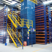 Structure modulaire à combinaison libre pour entrepôt à faible hauteur, pour stockage de composants de rechange, avec rayonnage à plusieurs niveaux et mezzanine en acier froid