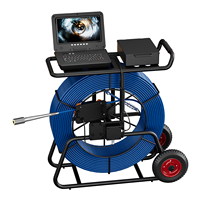 Cámara de Inspección de Tuberías de 160M, Pantalla IPS de 10 Pulgadas, Sonda de 32 mm, 24 LED, Cable de 9 mm, Freno, Localizador de 512 Hz, Autonivelante, DVR