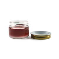 Pot rond en verre avec capuchon argenté, bouteille de stockage de la sauce tomate, à large bouche en silex, 150ml 5oz