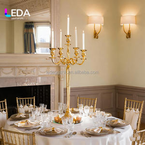 LEDA Factory Direct Wedding Supplies European Style Candlestick Candle Holder 5-arm <b>Candelabra</b> for Wedding Decoration - Product Image 3