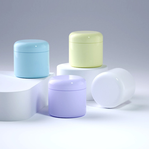Wholesale Fancy 120ml Yellow Cosmetic Skincare Plastic Cream Jar Hair Care Double Wall Jar With Lid