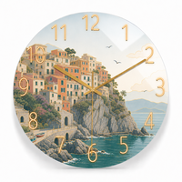 Horloge murale en verre nordique personnalisée, style bord de mer, mouvement silencieux, pour villa de luxe et décoration de location de vacances