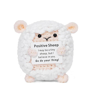 Handmade tình cảm hỗ trợ tích cực Crochet động vật cừu Crochet động vật dệt kim búp bê cừu tích cực với Thẻ tích cực - Product Image 3