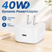 Chargeur mural haute efficacité 40W à sortie dynamique maximale pour iPhone 17 16 14 Pro Max 13 iPad, alimentation UE US UK