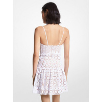 Mini-robe élégante asymétrique sans manches en lin et coton, col en V, taille naturelle, respirante, avec œillets, personnalisable pour fabricants de vêtements