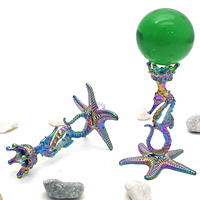 Bases de boule de cristal personnalisées hippocampe étoile de mer conception libre métal artisanat et cadeaux supports de bases en alliage décoration de la maison