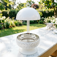 Plats de service de luxe blancs en acier inoxydable 8L, chauffe-plats à combustible pour banquets de mariage, buffets, traiteurs, hôtels et fêtes