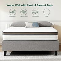 Matelas hybride à ressorts ensachés design moderne, taille King/Queen, 5x6 pieds, avec mousse à mémoire de forme naturelle, hypoallergénique et rafraîchissant, pour chambre à coucher
