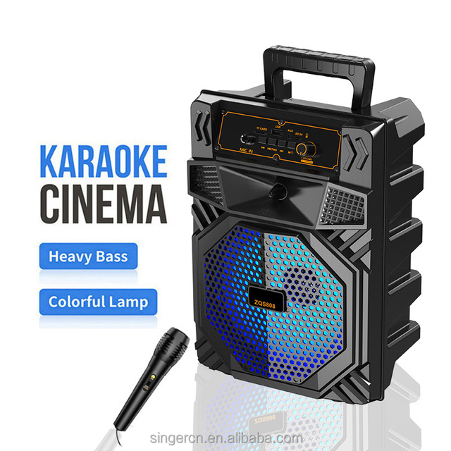 ZQS808 Outdoor Wireless Sound System Bass Stereo Speakers Support TF Card Woofer Karaoke Speaker