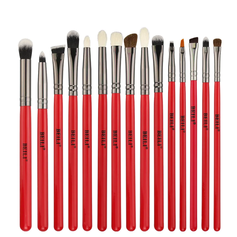 BEILI Professional Eyebrow Eyeliner Eye Shade Blending Beauty Accessories Artistic Makeup Brush Set Wholesale Best Seller 15pcs