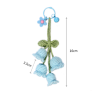 Crochet porte-clés orchidée cloche fleur pendentifs crochet mignon pendentif voiture sac à main cartable porte-clés