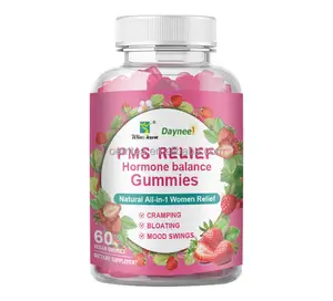 Las gomitas sin azúcar alivian el PMS balanceado de hormonas Las gomitas alivian el dolor menstrual en mujeres con PMS