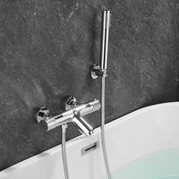 Haute qualité nouveau style argent thermostatique exposé B & S robinets robinet de baignoire robinets de bain et douche