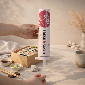 Maßgefertigte Lebensmittelgeeignete <span class=keywords><strong>Sushi</strong></span>-Zylinder Push-Pop-Papierröhre mit Saucenbehälter für <span class=keywords><strong>Sushi</strong></span>-Japanische Restaurants - Product Image 2