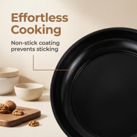 Poêle à frire classique antiadhésive à âme en fonte, lot de 3 tailles, poignée en plastique résistante à la chaleur, compatible gaz et induction, nettoyage facile, pour cuisine domestique