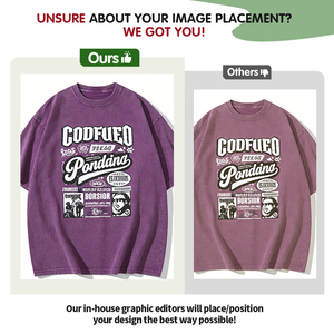 เสื้อยืดคุณภาพสูง ผ้าฝ้าย 100% เนื้อหนา ทรงปกติ สไตล์จีน มีลาย ย้อมสีแบบ Garment Dyed ป้องกันการเป็นขุย เสื้อยืดเปล่า ใส่ได้ทั้งชายและหญิง - Product Image 6