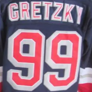 Pronto para enviar nova iorque wayne gretzky azul melhor qualidade costurado camisa hockey
