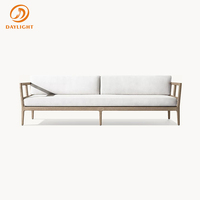 Modernes Outdoor-Sofa-Set mit Aluminiumrahmen, Terrassenmöbel, Wetterfeste Weiße Kissen für Garten, Hinterhof und Villa