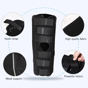 Attelle de fixation <span class=keywords><strong>externe</strong></span> médicale orthopédique Kangda pour immobilisation du genou Attelle de genou 3 panneaux avec rembourrage interne en éponge - Product Image 4