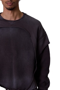 Fabricant de pulls pour hommes avec LOGO personnalisé Pull d'hiver en tricot vieilli à motif jacquard Pull vieilli déterré pour hommes - Product Image 4