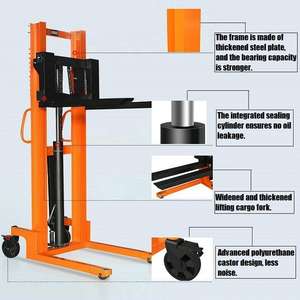 1トン2トン油圧手動ハンドスタッカー小型ハンドパレットジャック手動パレット油圧リフター付き - Product Image 2