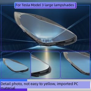 Couvre-phare pour Tesla Model 3 2019-2022 <span class=keywords><strong>Remplacement</strong></span> de la coque de phare Verre transparent Abat-jour sans lentille Phares à <span class=keywords><strong>LED</strong></span> - Product Image 4