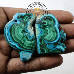 Malachite Stalactite Slice Gemstone, 100% Natural HIgh Quality Malachite Loose Gemstone For Making Jewellery Stone Malachite - Product Image 4