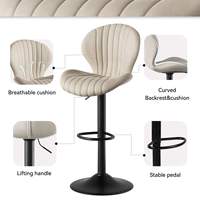 Chaises de bar hautes de comptoir en cuir et velours, modernes et luxueuses, pour restaurants et cuisines, vente en gros