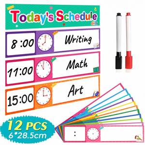 Tableau de décoration de classe réutilisable et effaçable avec cartes d'activités quotidiennes - Product Image 2