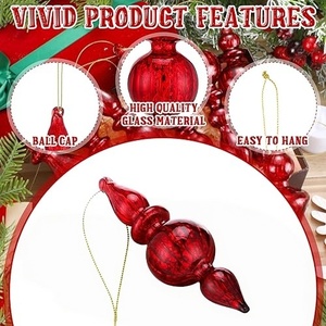 Ensemble de boules de Noël en plastique personnalisées faites à la main de luxe, décorations de Noël, ornements, Adornos De Navidad - Product Image 3