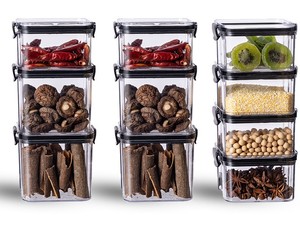 اختيار متعة المطبخ الحيوانات الأليفة البلاستيكية محكمة الغلق الصف الغذاء منظم حاوية قابلة لإعادة الاستخدام مع غطاء - Product Image 1