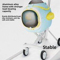 Nouvelle poussette pliable pour animaux de compagnie, cadre en alliage d'aluminium, chariot de voyage capsule spatiale, double usage (voiture et poussette), facile et pratique pour libérer les mains