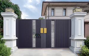 <span class=keywords><strong>Portail</strong></span> <span class=keywords><strong>Coulissant</strong></span> Moderne en Alliage d'Aluminium Écologique Thermolaqué Anti-Rouille Prix Usine pour Villas, Hôtels, Jardins - Garantie 5 Ans - Product Image 4