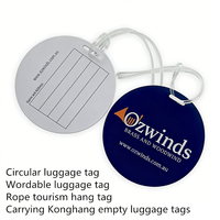 Étiquettes de bagages circulaires personnalisées en PVC inscriptible avec impression offset, pour voyage, avec fonction NFC et écriture manuscrite