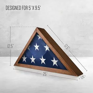 折り畳まれた旗を表示するための軍事旗ディスプレイケースフラッグシャドウボックス